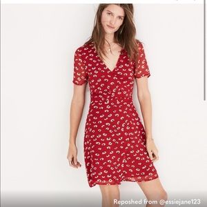 Madewell red wrap dress